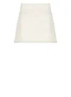 Self-portrait Cream Boucle Pearl Trim Mini Skirt In White