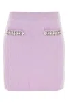 Self-portrait Self Portrait Lilac Stretch Viscose Blend Mini Skirt In Purple