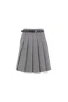 Self-portrait Prince Of Wales Check Pleated Midi Skirt In Gray