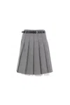 Self-portrait Prince Of Wales Check Pleated Midi Skirt In Gray