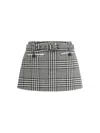Self-portrait Houndstooth Wool Pants-skirt In Black