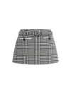 Self-portrait Houndstooth Wool Pants-skirt In Black