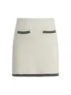 Self-portrait Self Portrait Women Ivory Bow Jacquard Knit Mini Skirt In White