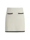 Self-portrait Self Portrait Women Ivory Bow Jacquard Knit Mini Skirt In White