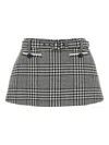 Self-portrait Mini Skirt With Houndstooth Pattern In Gray