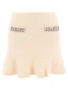 Self-portrait Crystal-embellished Mini Skirt In Neutral