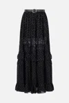 Self-portrait Black Viscose Skirt In Black