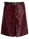 Self-portrait Bordeaux Leather Skirt