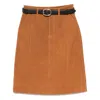 Self-portrait Brown Suede Midi Skirt In Brown