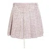 Self-portrait Textured Flared Skirt With Decorative Waist Trim In Pink