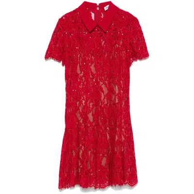 Self-portrait Sequined Lace Mini Dress In Multicolor