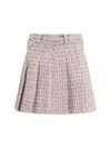 Self-portrait Crystal Belted Miniskirt In Pink