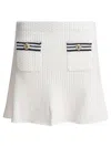 Self-portrait Textured Knit Top With Sailor Collar In White