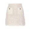 Self-portrait Sequined Crocheted Cotton And Cashmere-blend Mini Skirt In Neutral
