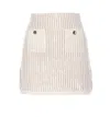Self-portrait Sequined Crocheted Cotton And Cashmere-blend Mini Skirt In Neutral