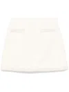 Self-portrait Sequined White Miniskirt With Hidden Zip Closure In White