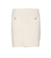 Self-portrait Textured Beige Skirt With Decorative Pockets In White