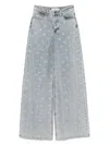 Self-portrait Crystal Embellished Denim Jeasn In Multi