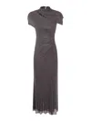 Self-portrait Vestido Midi - Gris In Gris