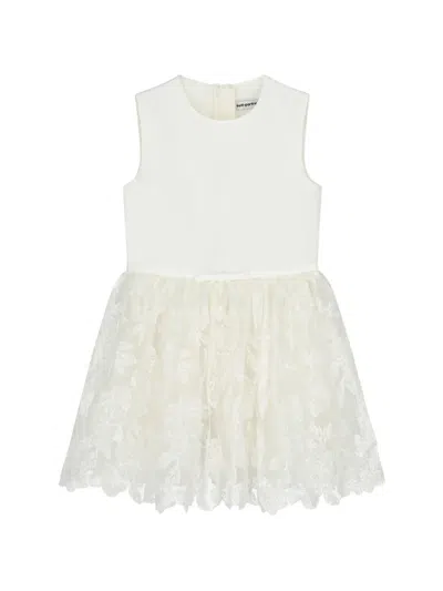 Self-portrait Sleeveles Roound-neck Dress In White