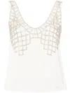 Self-portrait Rhinestone-embellished Sleeveless Blouse