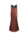 Self-portrait Embellished Satin Gown In Red