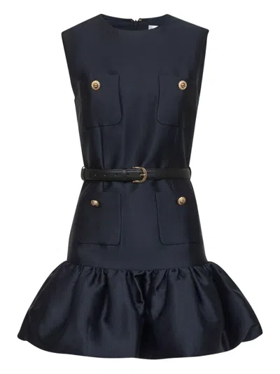 Self-portrait Sleeveless Dress With Pockets Self Portrait In Blue