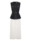 Self-portrait Womens Pleated Sleeveless Woven Midi Dress Blue