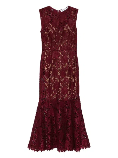 Self-portrait Self Portrait Sleeveless Midi Dress In Burgundy