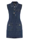 Self-portrait Self Portrait Women Denim Sleeveless Mini Dress