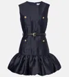Self-portrait Crew Neck Taffeta Mini Dress With Ruffled Hem