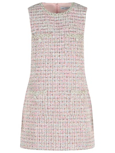 Self-portrait Self Portrait Sleeveless Pink Polyester Mini Dress In Gold