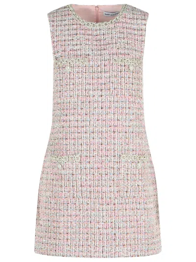 SELF-PORTRAIT SLEEVELESS PINK POLYESTER MINI DRESS