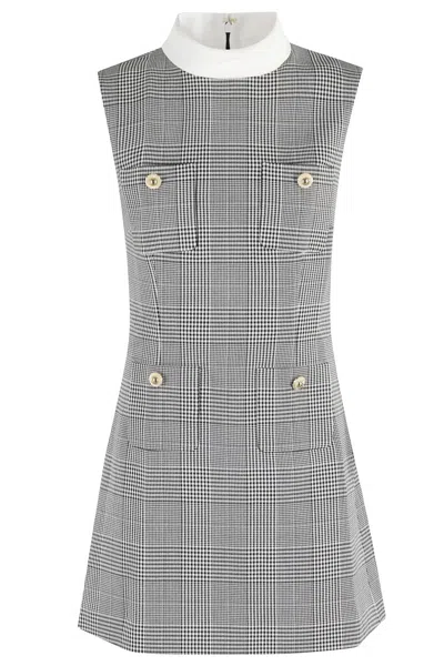 SELF-PORTRAIT SELF-PORTRAIT SLEEVELESS PRINCE OF WALES CHECK MINI DRESS