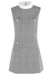 Self-portrait Sleeveless Prince Of Wales Check Mini Dress In Gray