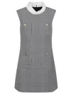 Self-portrait Sleeveless Prince Of Wales Check Mini Dress In Gray