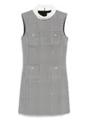 Self-portrait Sleeveless Prince Of Wales Check Mini Dress In Gray
