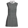 Self-portrait Sleeveless Prince Of Wales Check Mini Dress In Gray