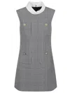 Self-portrait Sleeveless Prince Of Wales Check Mini Dress In Gray