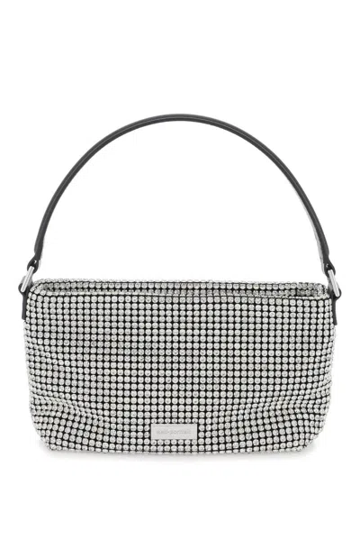Self-portrait Small Diamante Embellished Zipped Tote Bag In Silver