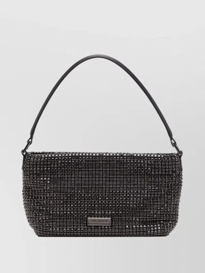 Self-portrait Small Diamante Hobo Bag In Black