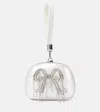 Self-portrait Small Embellished Clutch In Silver