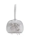 Self-portrait Self Portrait Embellished Polyester Clutch In Silver