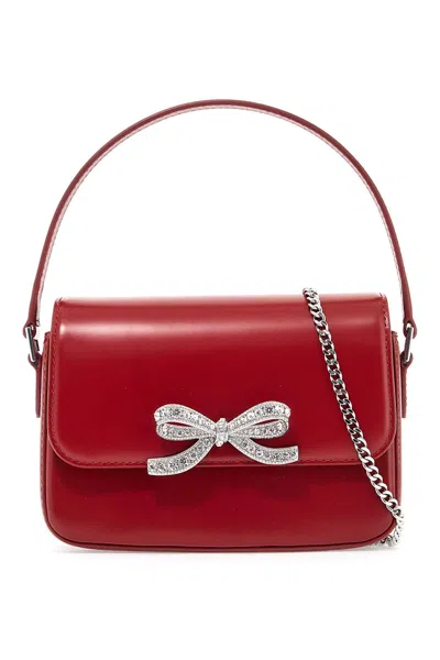 Self-portrait Self Portrait Smooth Leather Micro Handbag In 10 Words In 红色