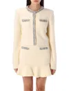 Self-portrait Crystal-embellished Knitted Cardigan