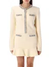 Self-portrait Crystal-embellished Knitted Cardigan