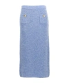 Self-portrait Self Portrait Long Skirt In Alpaca Blend Women In Blue