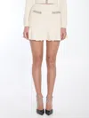 Self-portrait Crystal-embellished Mini Skirt In Beige