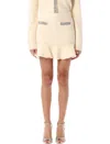 Self-portrait Crystal-embellished Mini Skirt In Beige