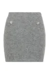 Self-portrait Soft Knitted Miniskirt In Gray